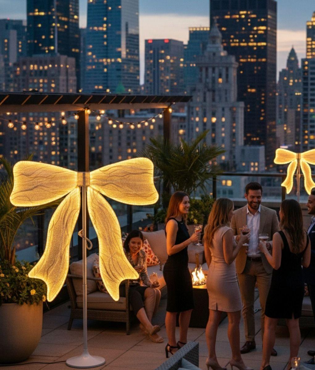 Lámpara Pie Decorativa Lazo Monumental Luminoso LED Jhn-6