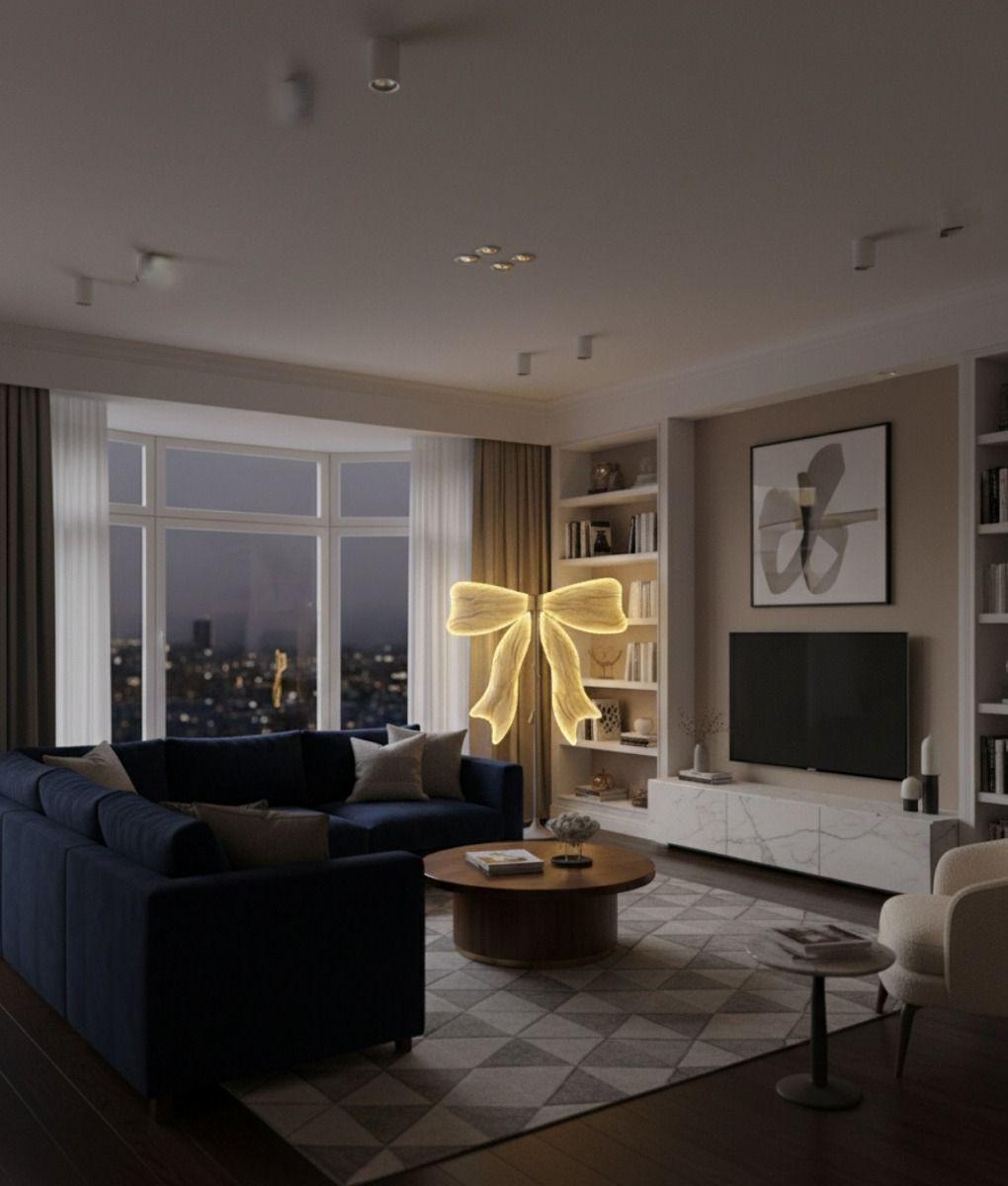 Lámpara Pie Decorativa Lazo Monumental Luminoso LED Jhn-7