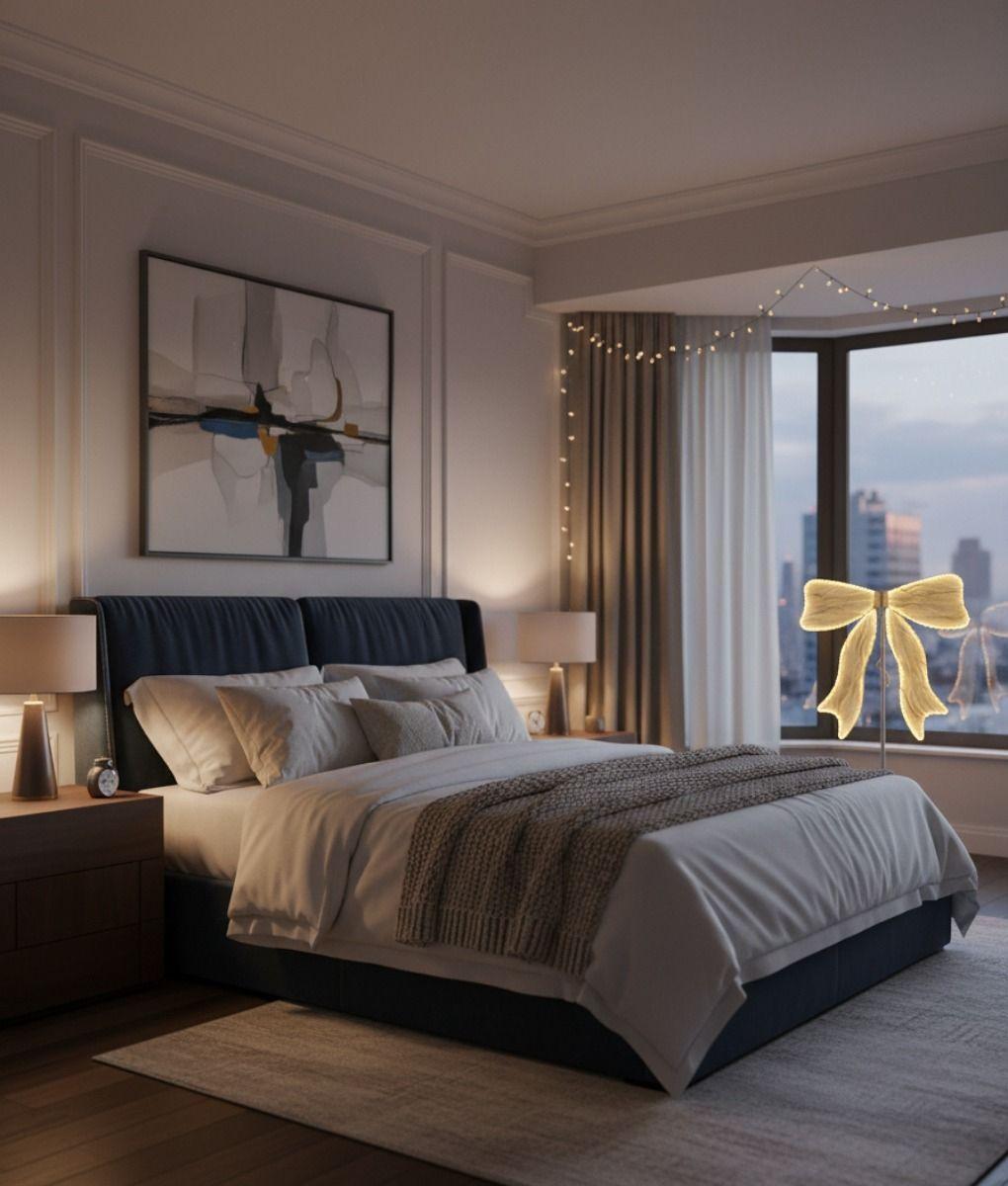 Lámpara Pie Decorativa Lazo Monumental Luminoso LED Jhn-8