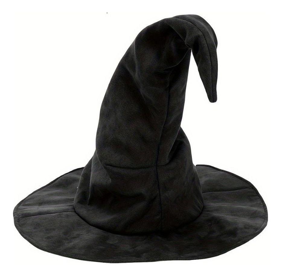 Sombrero Bruja Gamuza Halloween Unisex Flexible Pack x12 Jhn-0