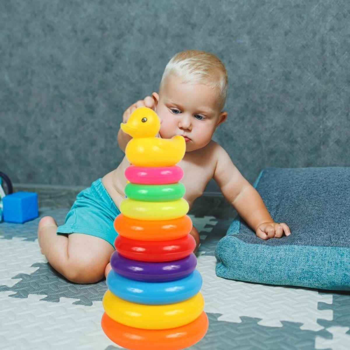 SET 2 JUEGUETE DESARROLLO TORRE BOLAS RODANTES BEBES LAU-7