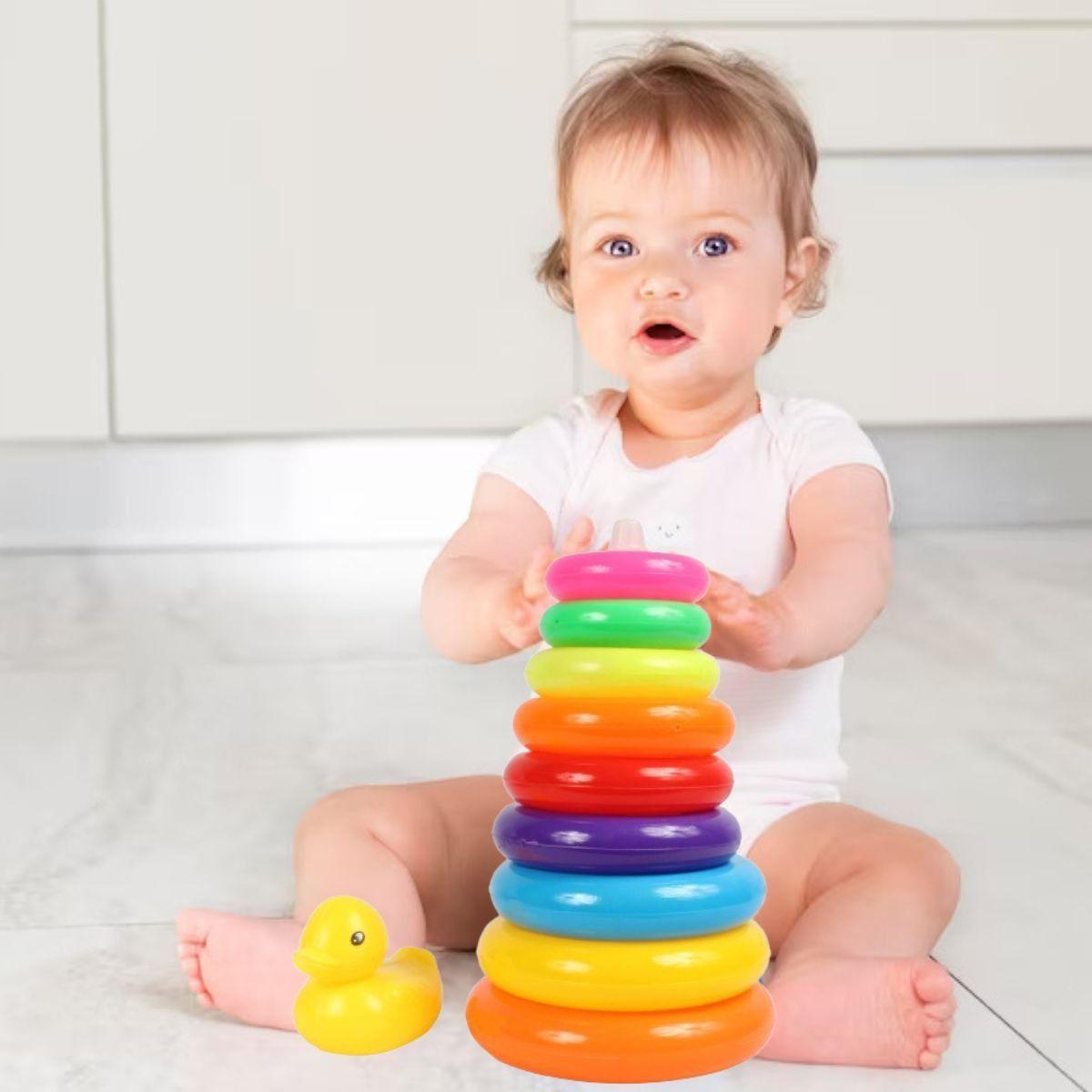 SET 2 JUEGUETE DESARROLLO TORRE BOLAS RODANTES BEBES LAU-8