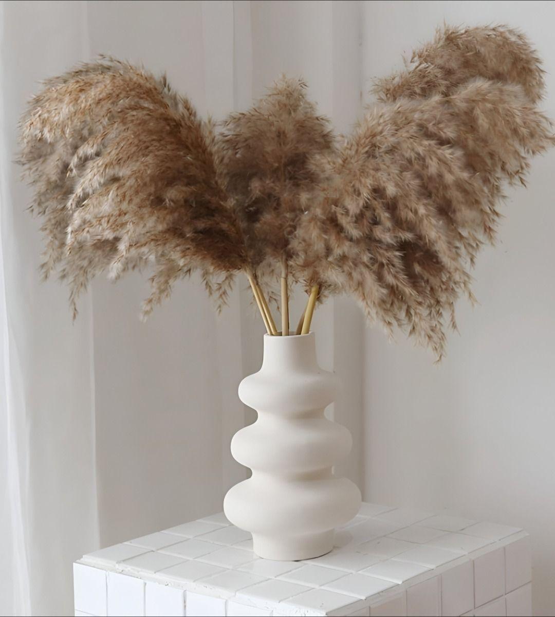 Jarrón Ondulado Moderno Flores Minimalista 21cm Jhn-5