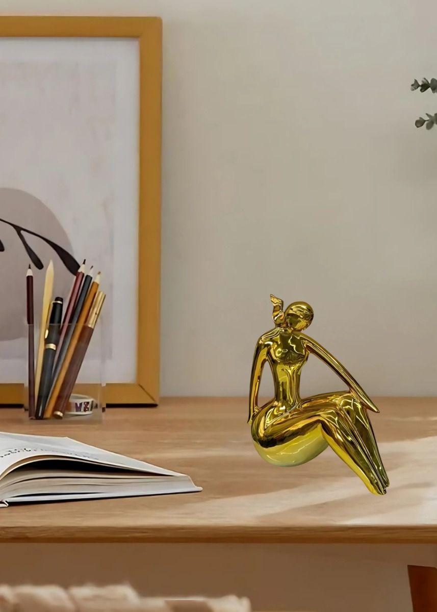 Figura Decorativa Estatua Silueta Mujer Sentada Jhn-5