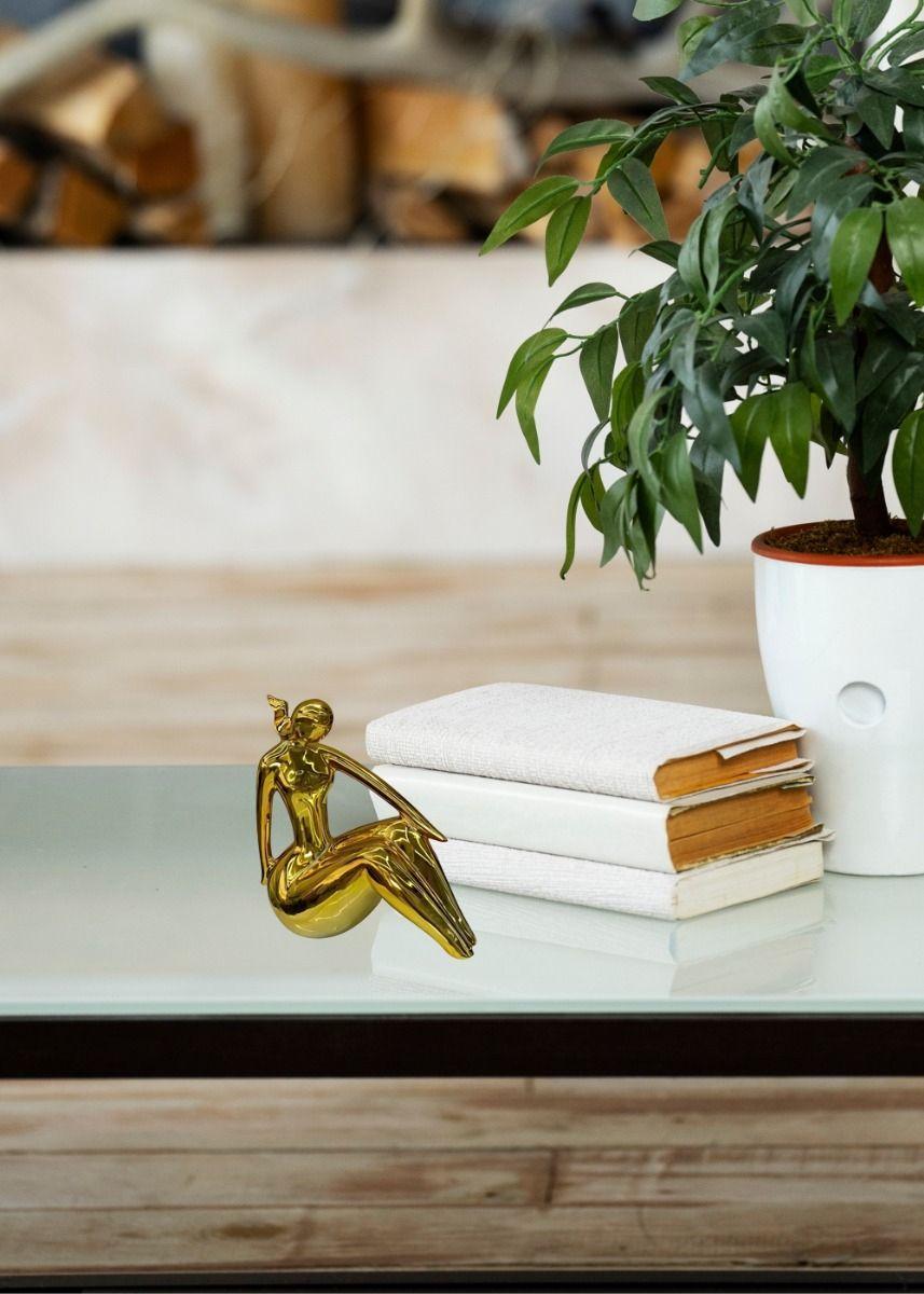 Figura Decorativa Estatua Silueta Mujer Sentada Jhn-7