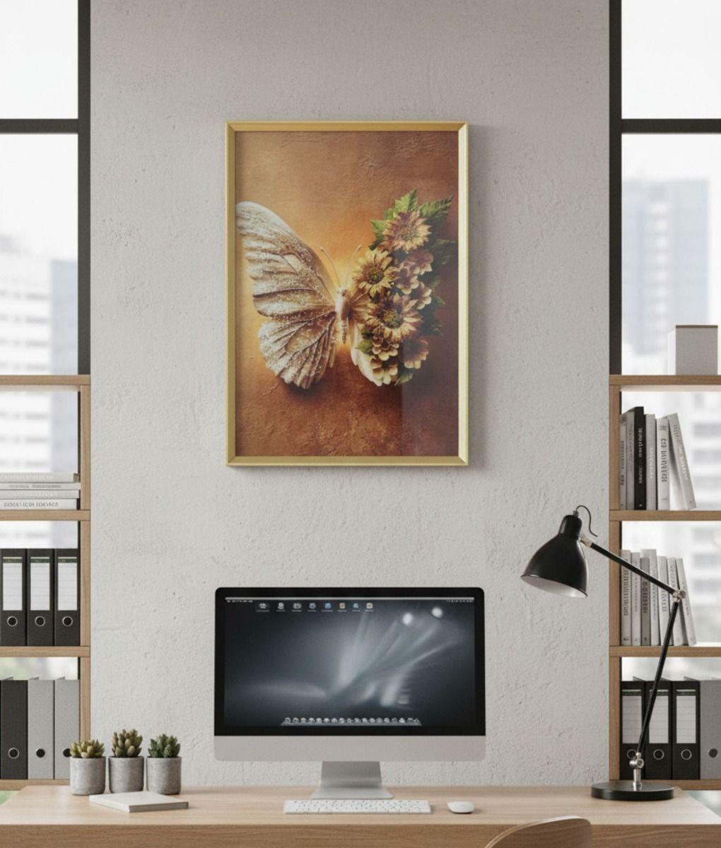 Cuadro Decorativo Escena Mariposa Marco Adorno Hogar Jhn-5