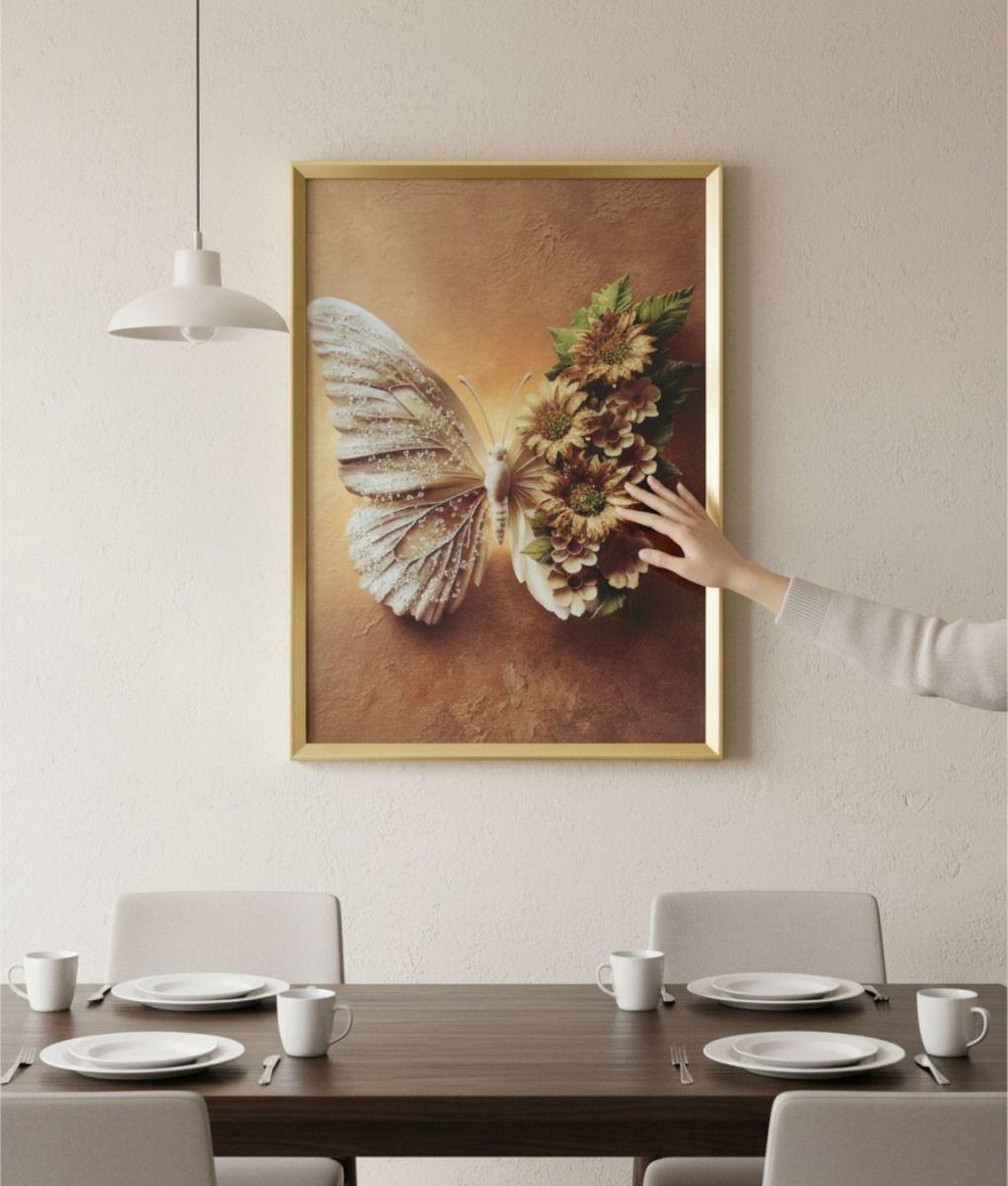 Cuadro Decorativo Escena Mariposa Marco Adorno Hogar Jhn-8