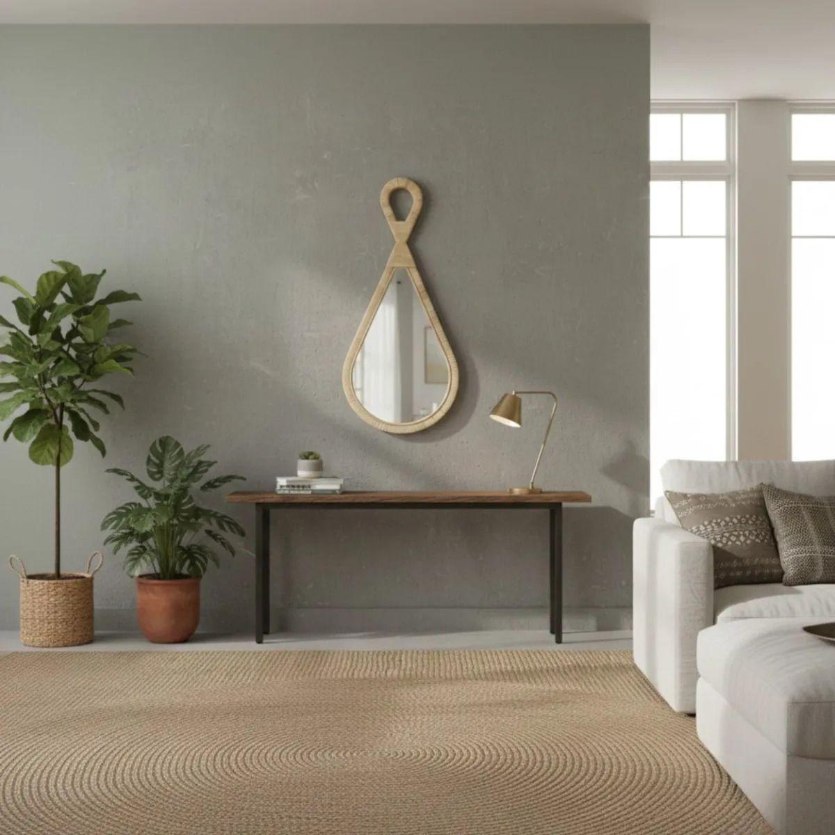 Espejo Decorativo Pared Diseño Gota Estilo Boho Chic Jhn-5