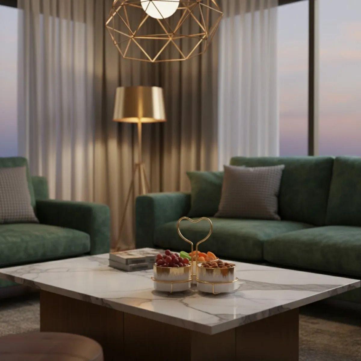 Juego 3 Soporte Snacks Diseño Corazón Elegante Aperitivo Jhn-5