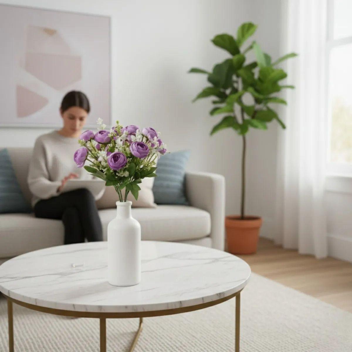 Set 3 Ramo Flores Silvestres Frescura Artificial Adorno Jhn-4