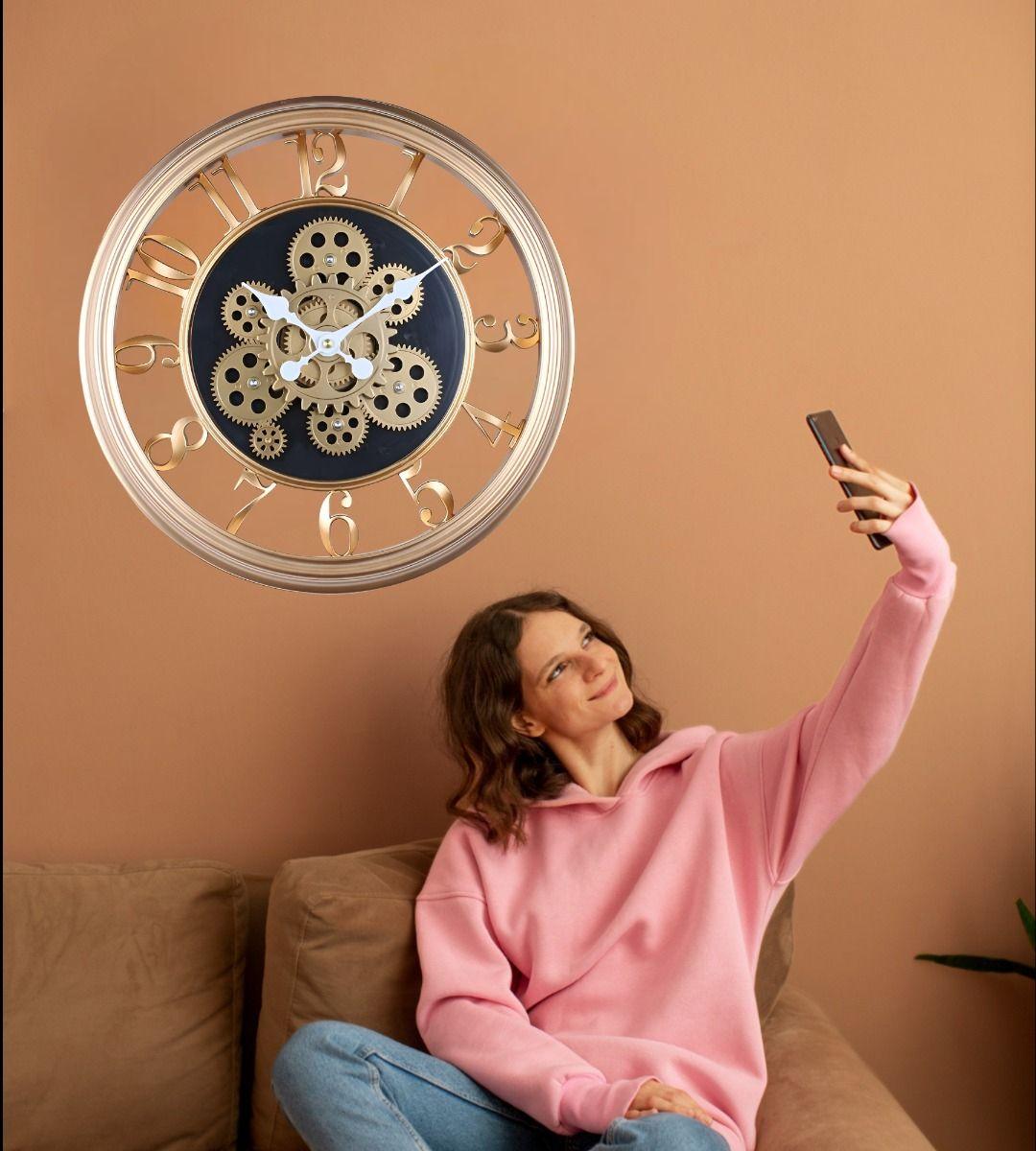 Reloj Pared Decorativo Retro 3D Engranaje Redondo Hogar Jhn-4