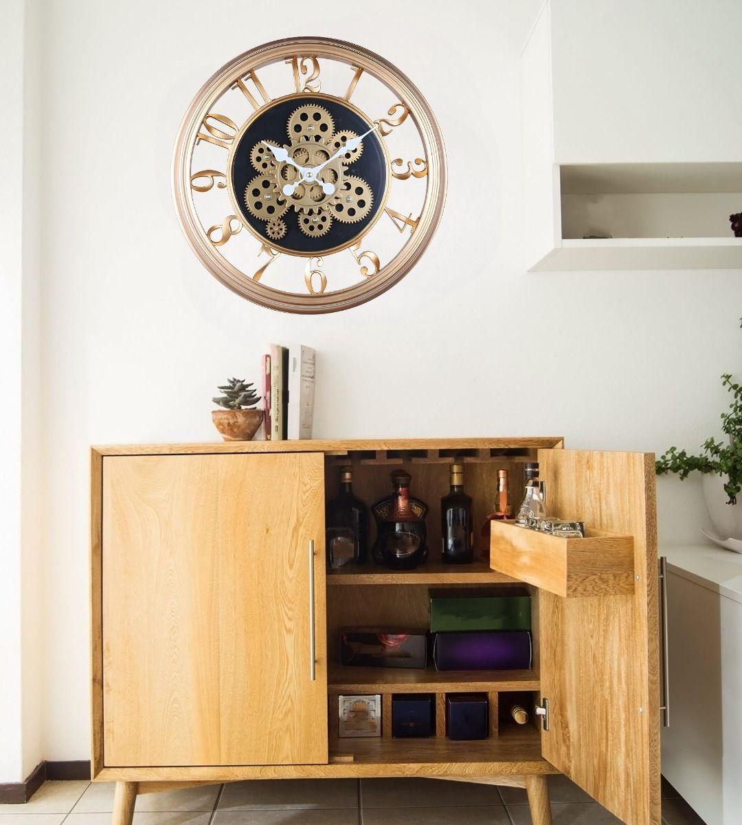 Reloj Pared Decorativo Retro 3D Engranaje Redondo Hogar Jhn-5
