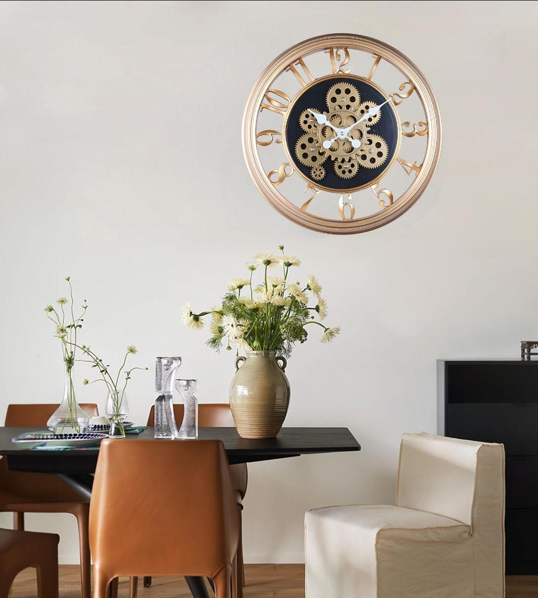 Reloj Pared Decorativo Retro 3D Engranaje Redondo Hogar Jhn-6