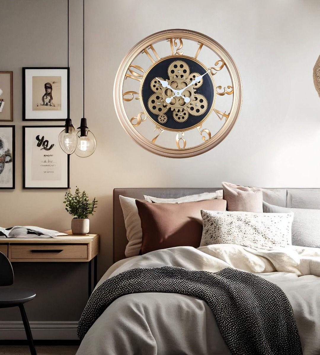 Reloj Pared Decorativo Retro 3D Engranaje Redondo Hogar Jhn-7