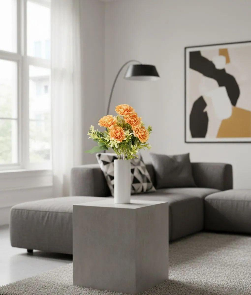 Set 4 Flores Artificiales Ramo Decorativo Peonía Follaje Jhn-9