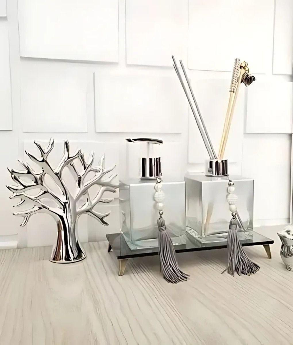 Set 3 Figura Decorativa Árbol Escultura Naturaleza Jhn-4