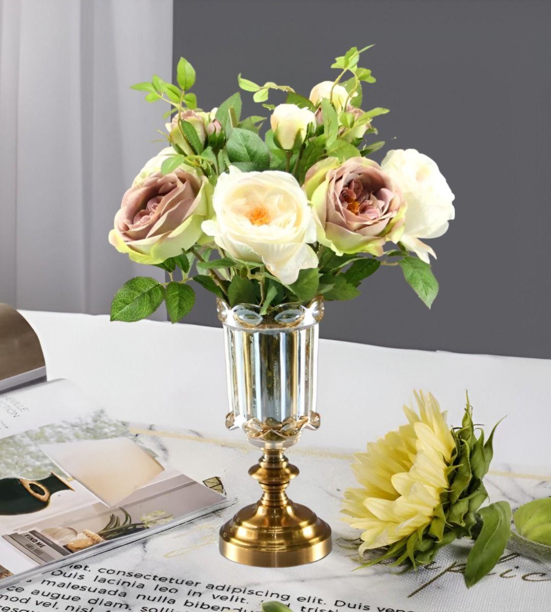 Jarrón Florero Cristal Base Adorno Decorativos 29 cm Jhn-5