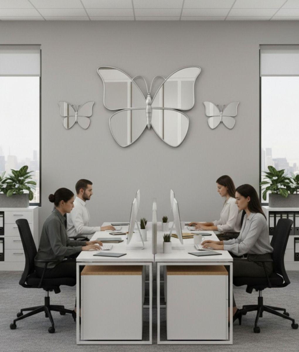 Set 3 Espejo Decorativo Pared Mariposa Funcional Hogar Jhn-2