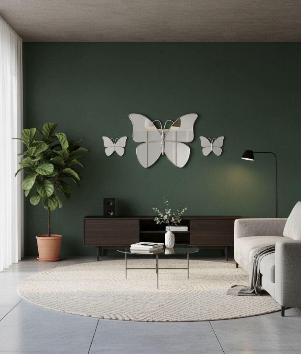 Set 3 Espejo Decorativo Pared Mariposa Funcional Hogar Jhn-9