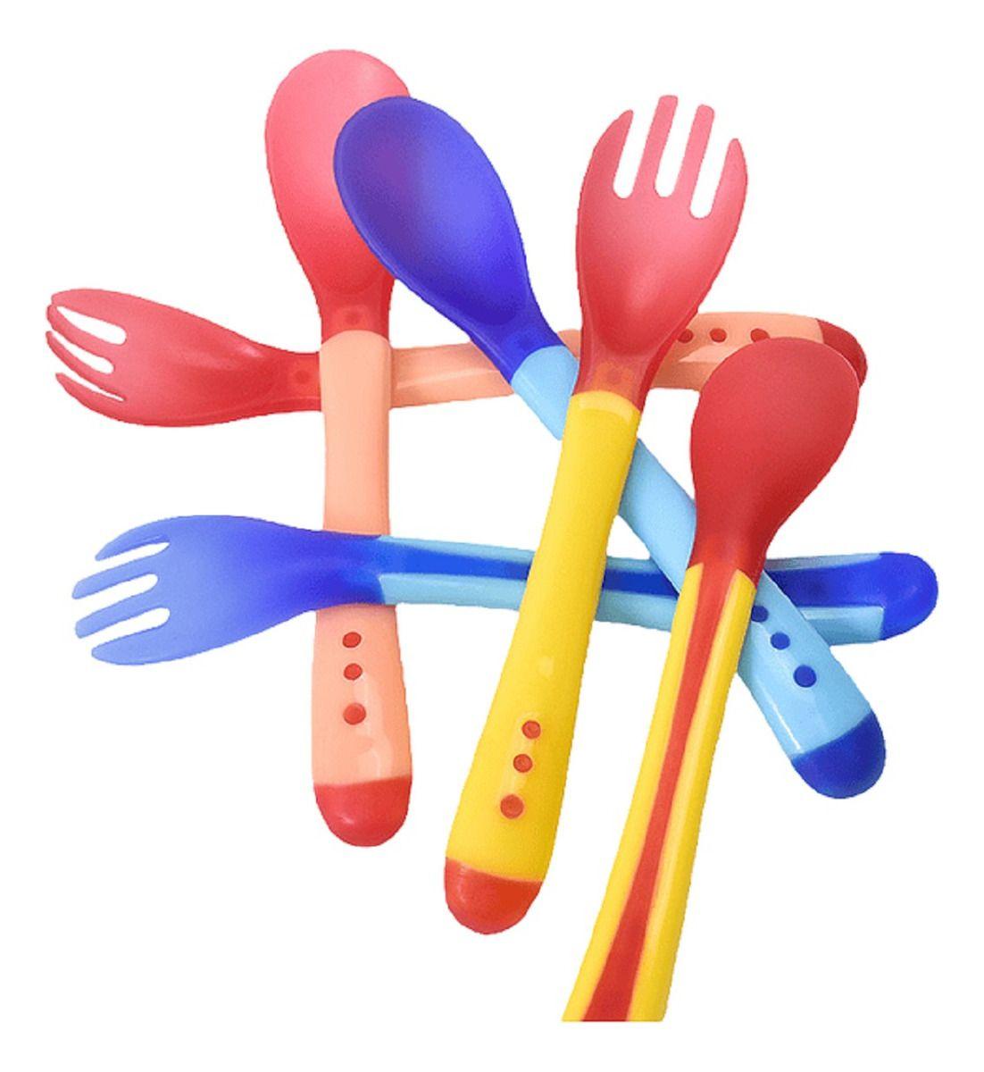 Set 10 Cucharas + Tenedor Sensor Temperatura Bebe Cocina Lau-0