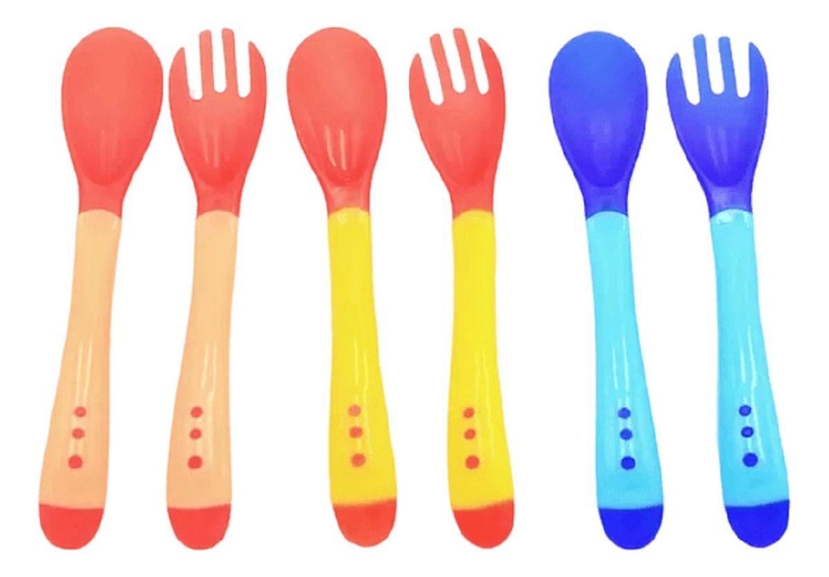 Set 10 Cucharas + Tenedor Sensor Temperatura Bebe Cocina Lau-1