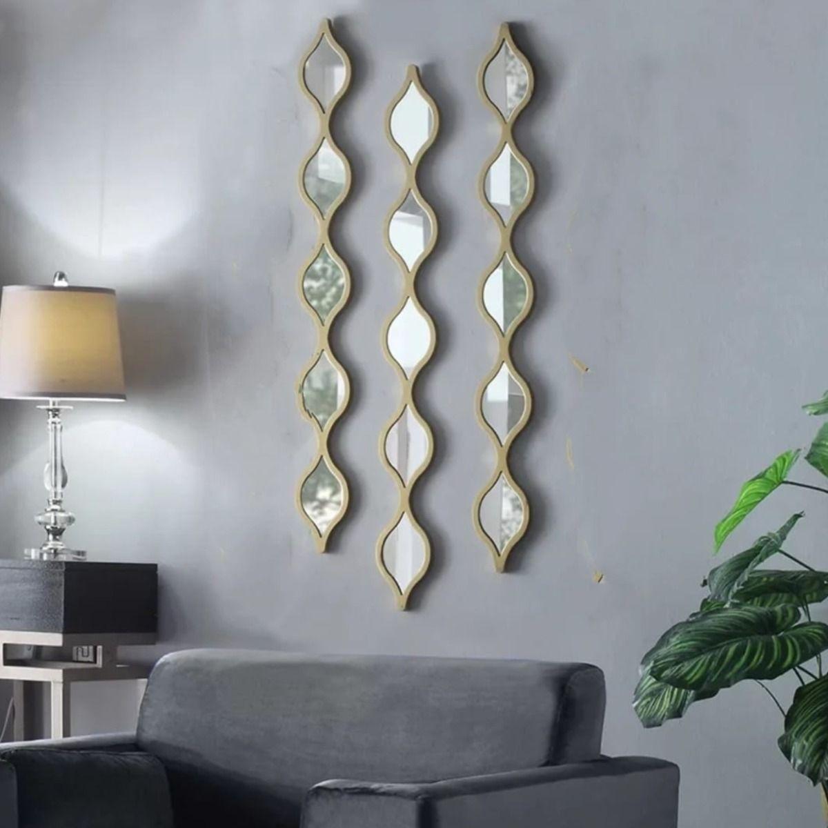 Set 3 Espejo Pared Adorno Decorativo Diseño Árabe Hogar Jhn-6