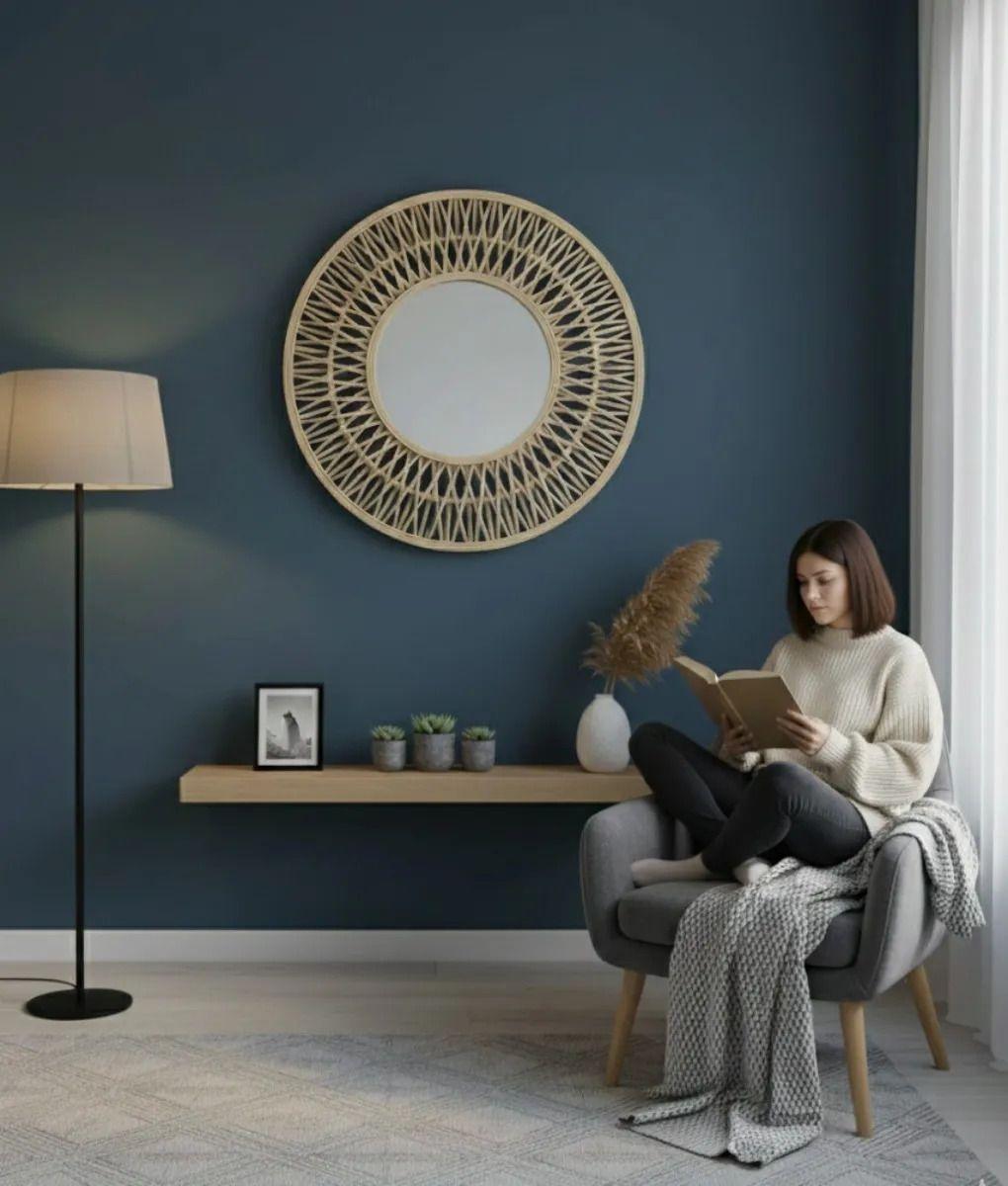 Espejo Decorativo Pared Estilo Bohemio Artesanal Jhn-4