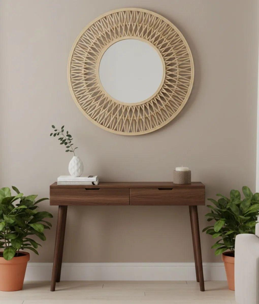 Espejo Decorativo Pared Estilo Bohemio Artesanal Jhn-5