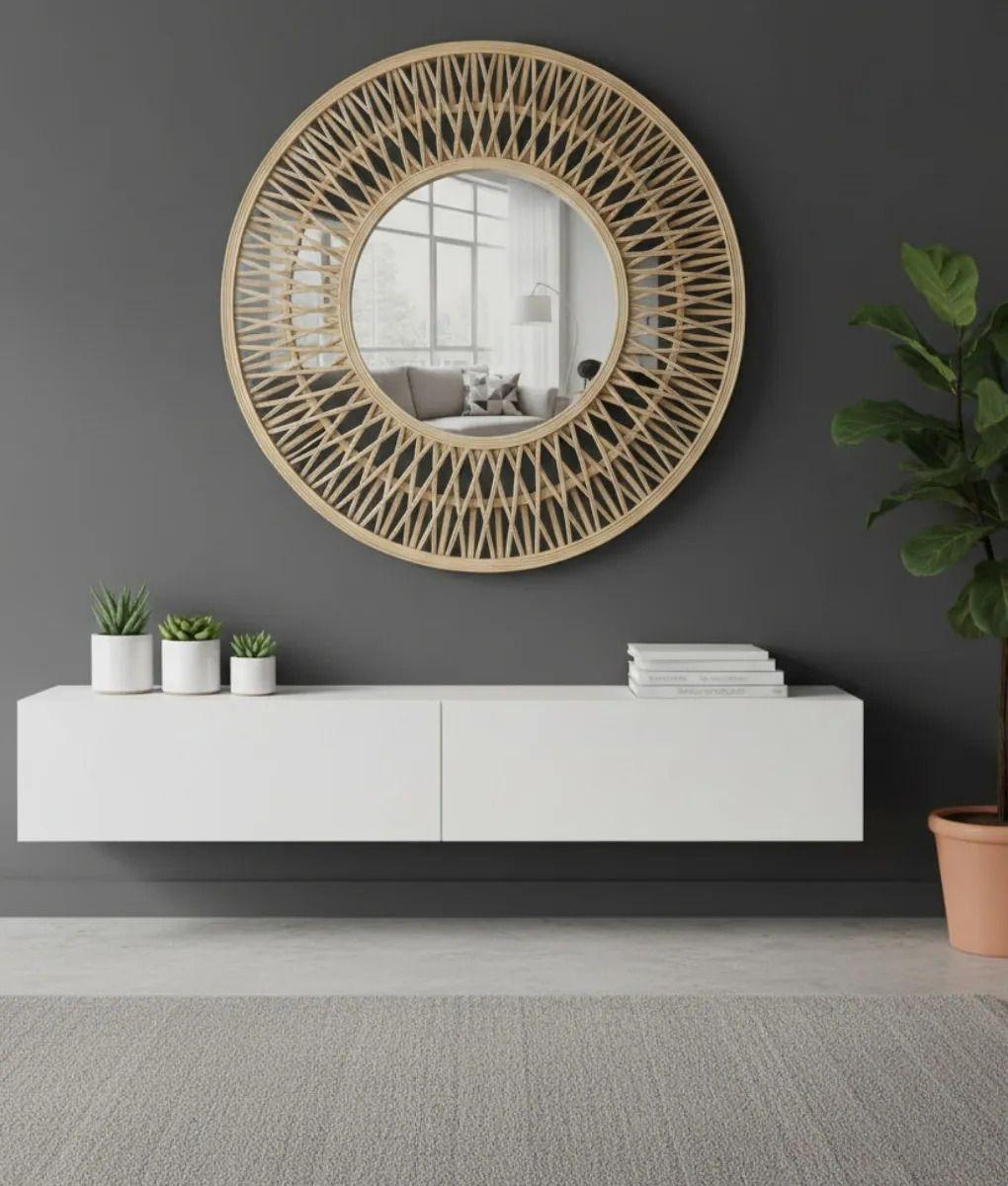 Espejo Decorativo Pared Estilo Bohemio Artesanal Jhn-8