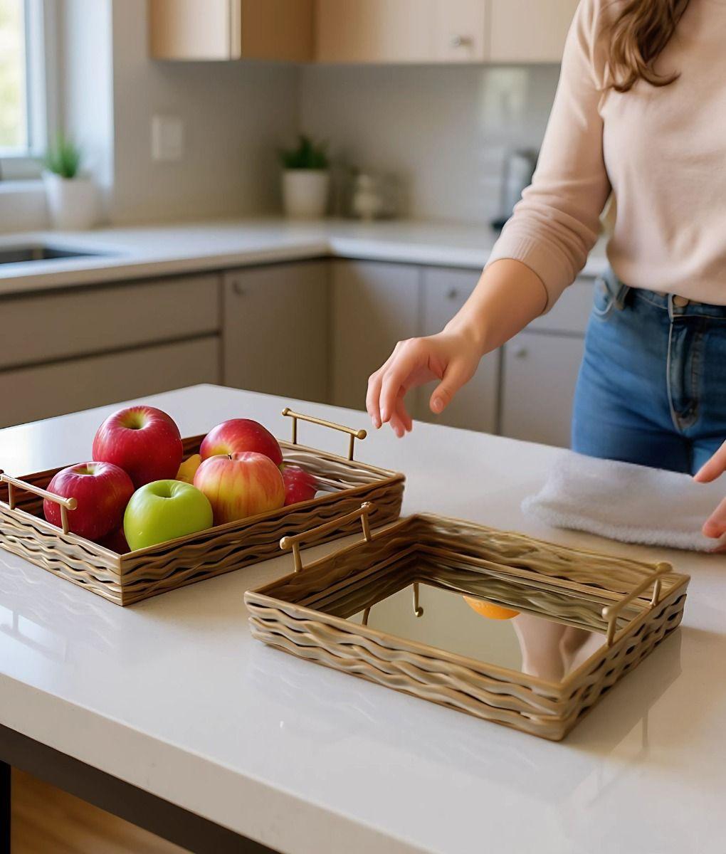 Set 2 Bandejas Decorativas Diseño Elegante Funcional Jhn-4