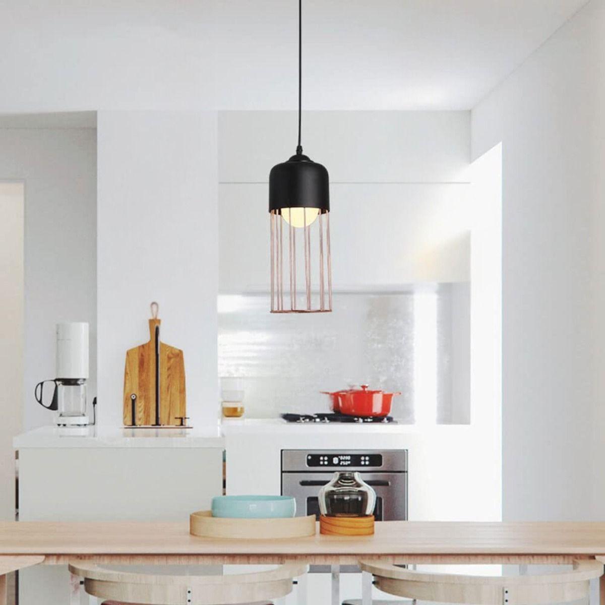 Lámpara Colgante Techo Hierro Forjado Oro Negro Moderna Jhn-2