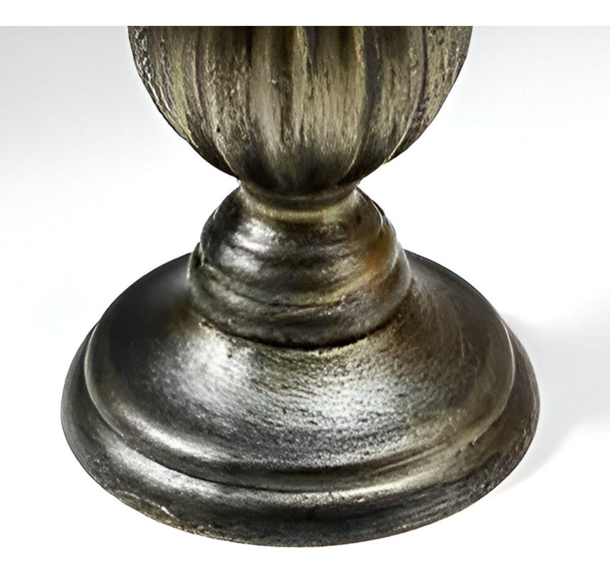 Candelabro Romano Pedestal Pilar Decorativo Negro 28cm Jhn-2