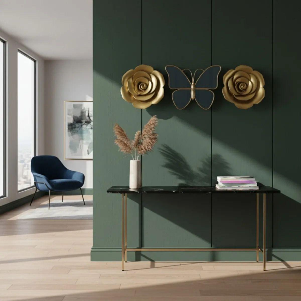 Set Decoración Pared 3 Piezas Estilo Minimalista Floral Jhn-6