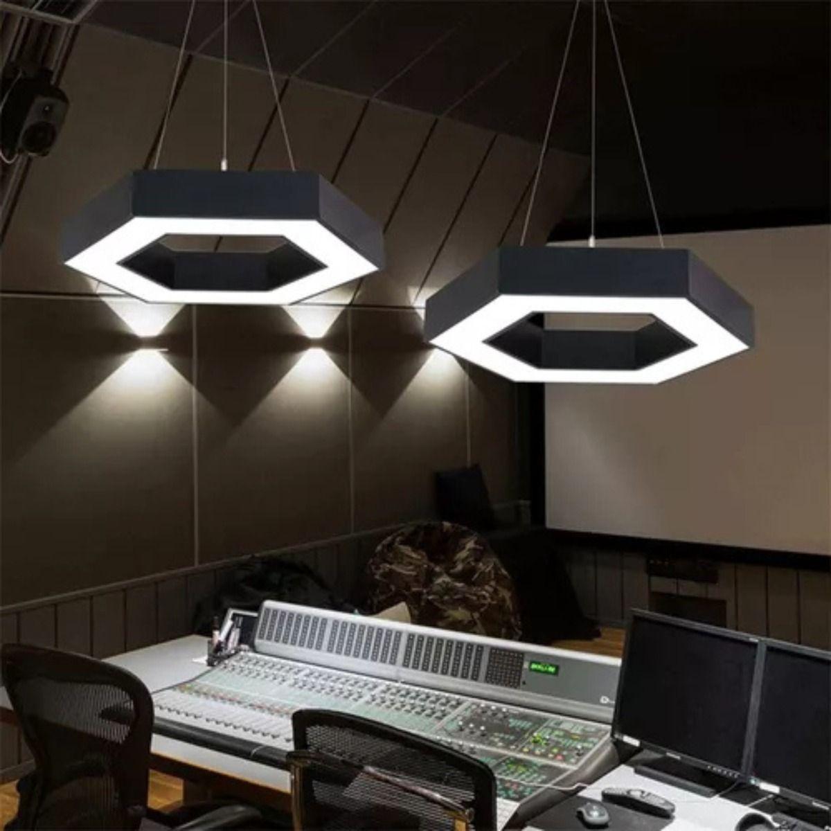 Lampara Colgante Hexagonal LED Minimalista Hogar Sala Lau-8