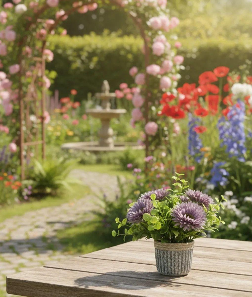 Planta Decorativa Artificial Crisantemos Silvestres Jhn-6