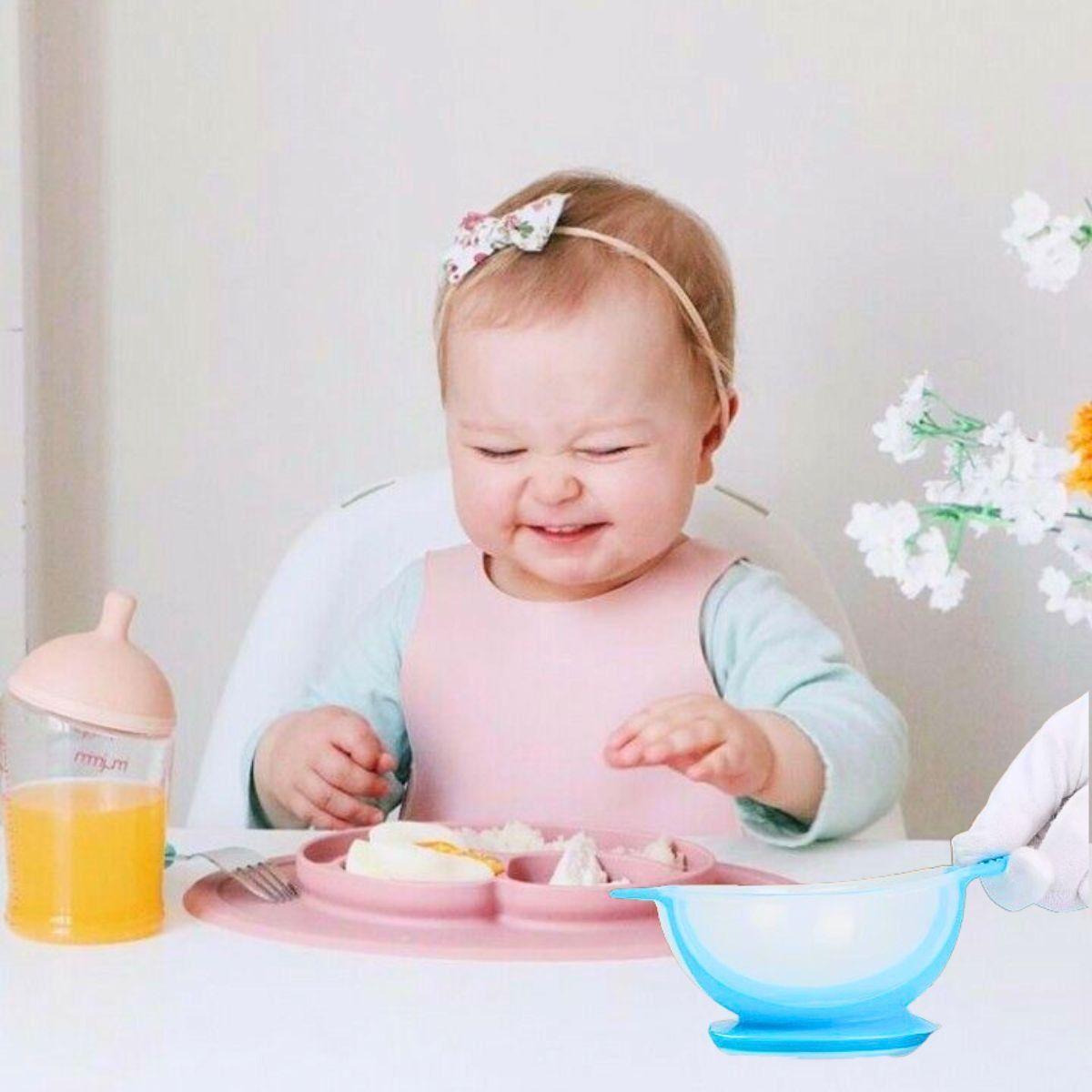 Set 6 Platos Tazon + Cuchara Temperatura Comida Bebes Lau-7