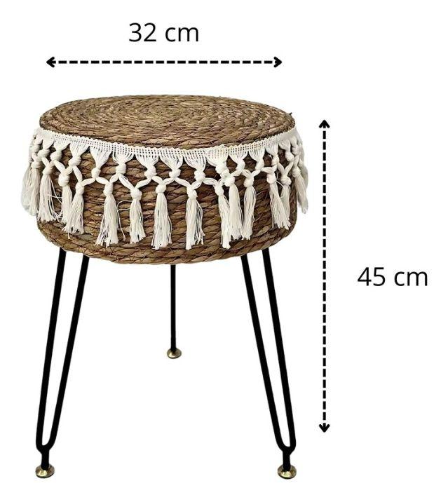 Taburete Decorativo Reposapiés Redondo Multifuncional Jhn-9