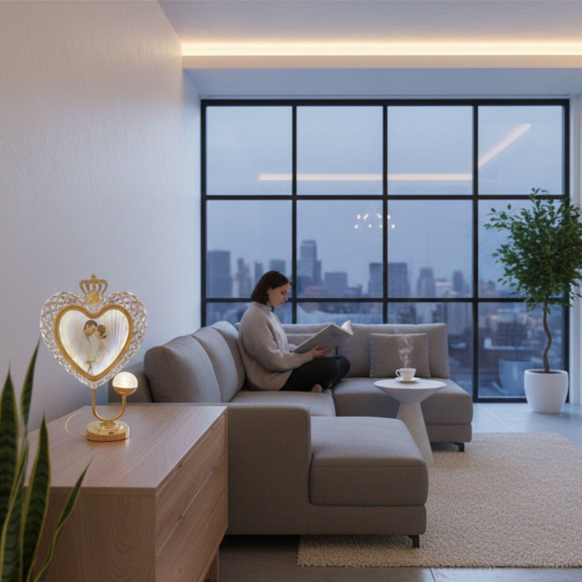 Portarretrato Decorativo Corazón Digital Corona Imperial Jhn-4