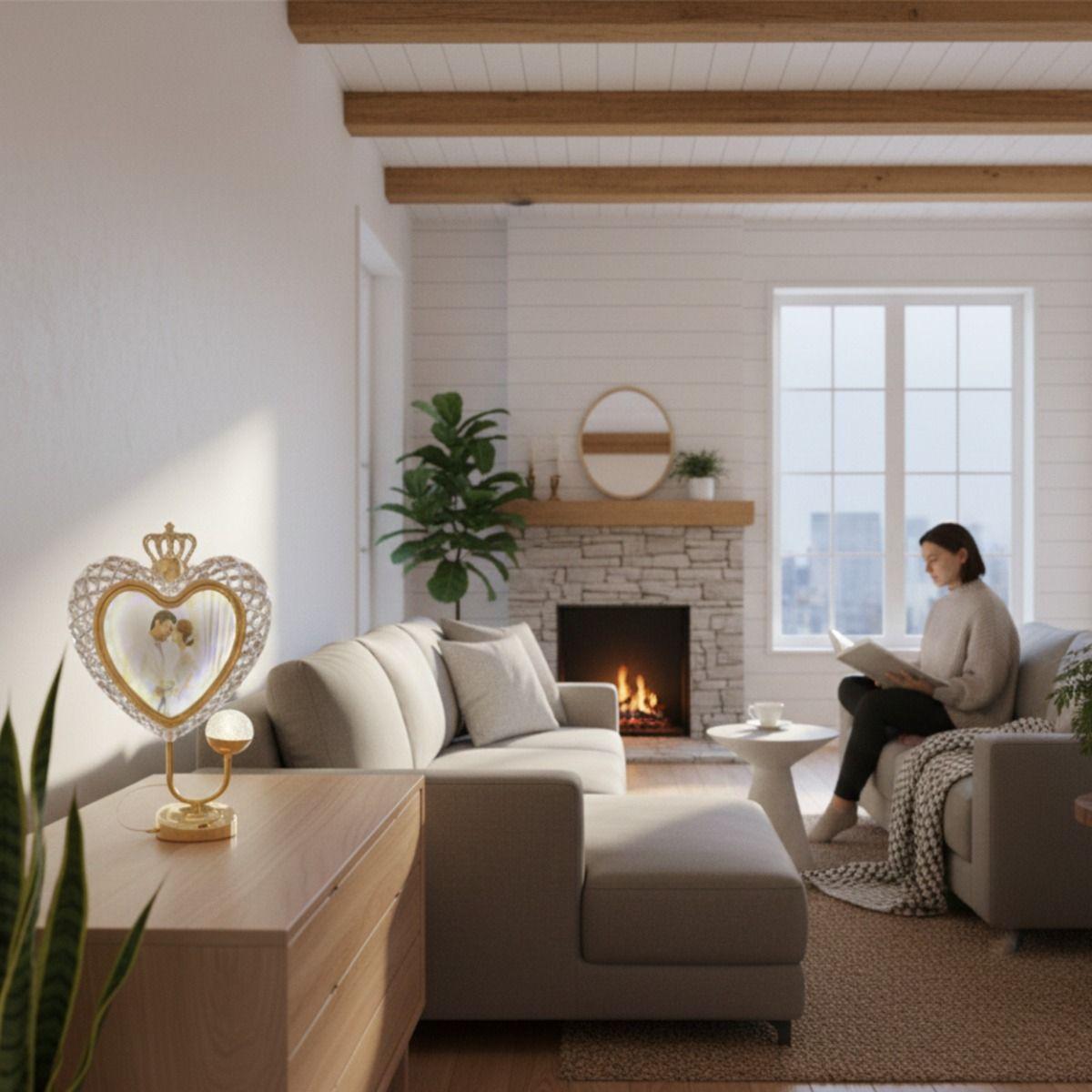 Portarretrato Decorativo Corazón Digital Corona Imperial Jhn-5