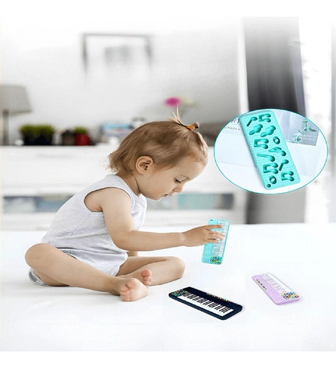 Set 4 Mordedor Forma Teclado Piano Encias Bebes Lau-7