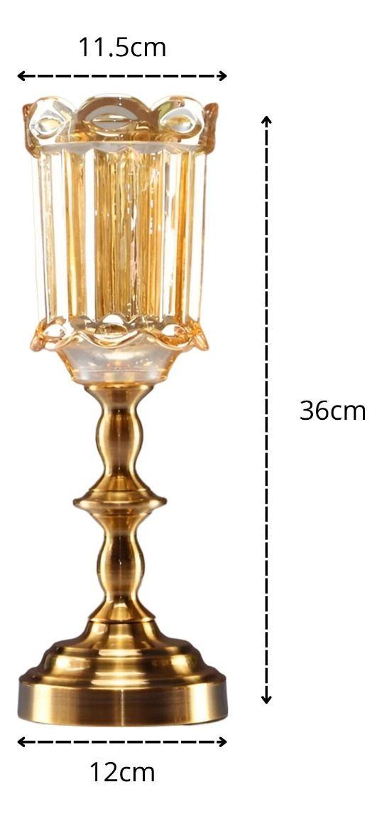 Jarrón Cristal Florero Base Adorno Decorativos 36 cm Jhn-9