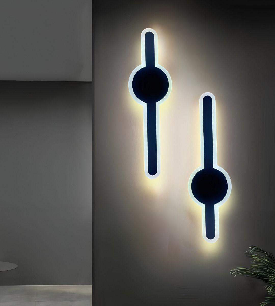 Lámpara Pared Acrílica LED Tipo Espada Negra Decorativa Jhn-6