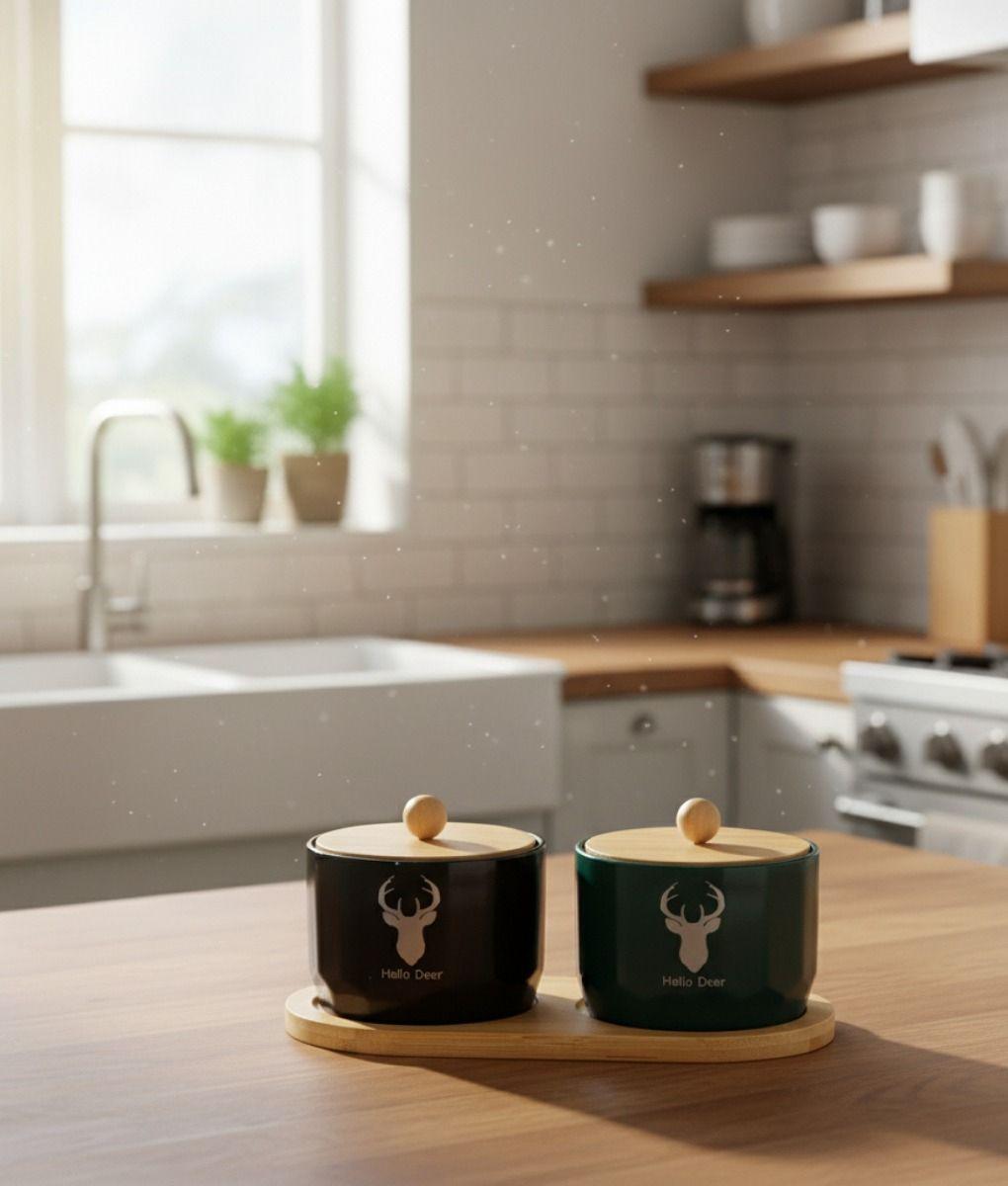 Set 2 Frascos Almacenamiento Contenedor Encanto Natural Jhn-9