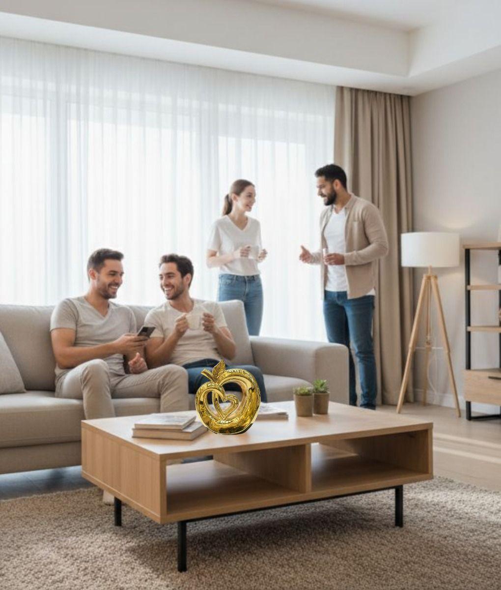 Figura Decorativa Manzana Corazón Estatua Adorno Hogar Jhn-4