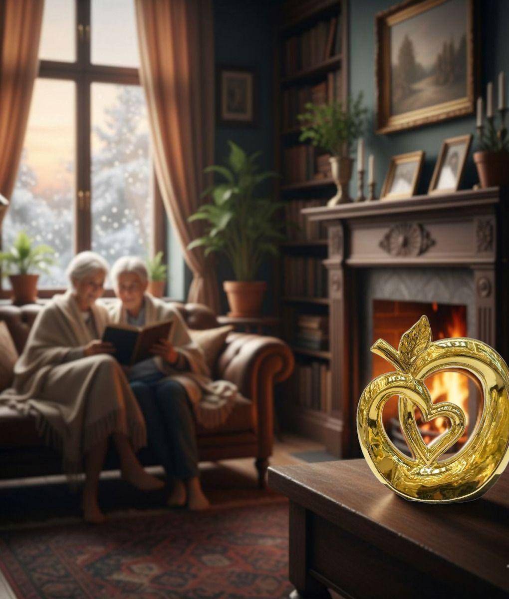 Figura Decorativa Manzana Corazón Estatua Adorno Hogar Jhn-6