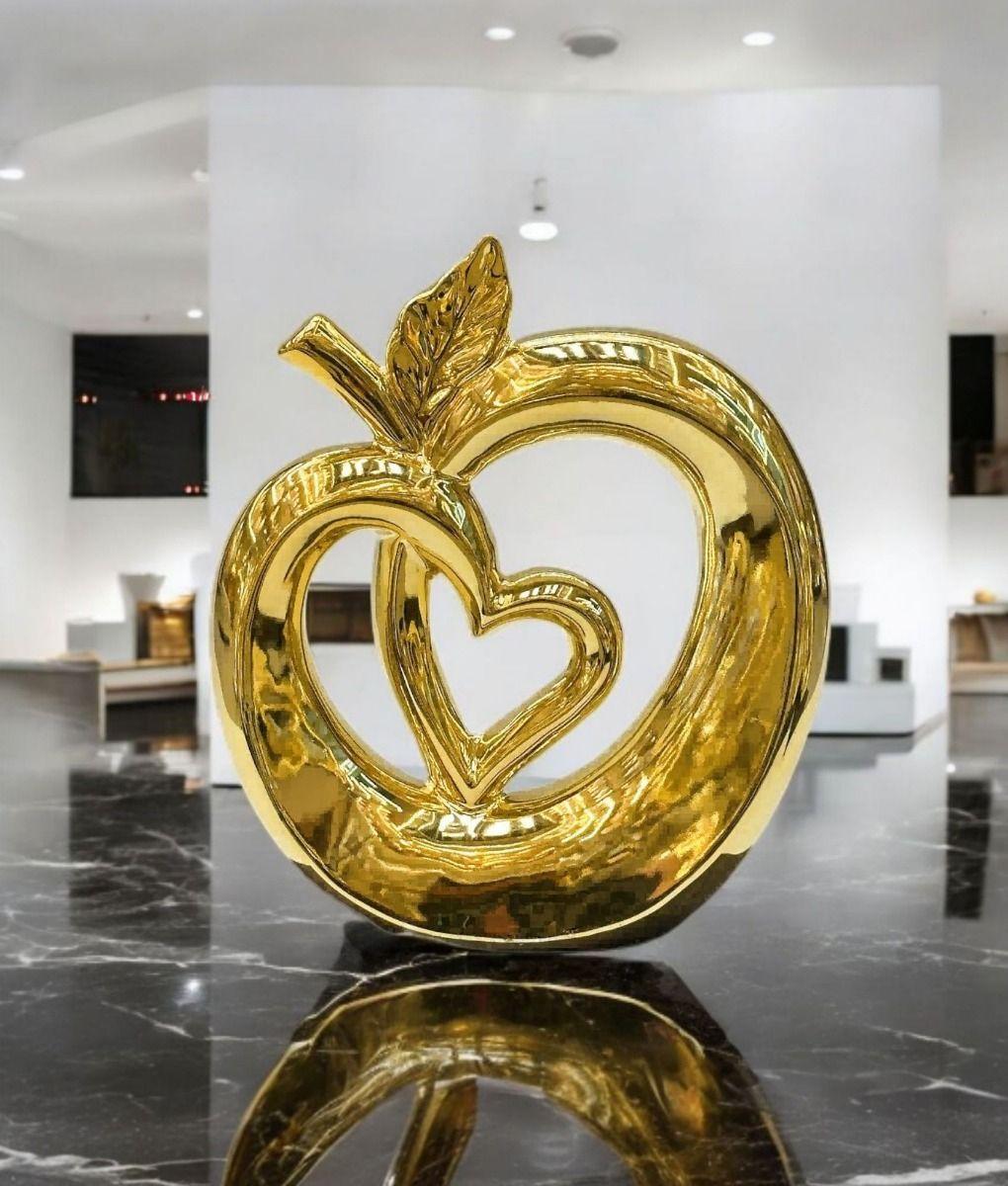 Figura Decorativa Manzana Corazón Estatua Adorno Hogar Jhn-8