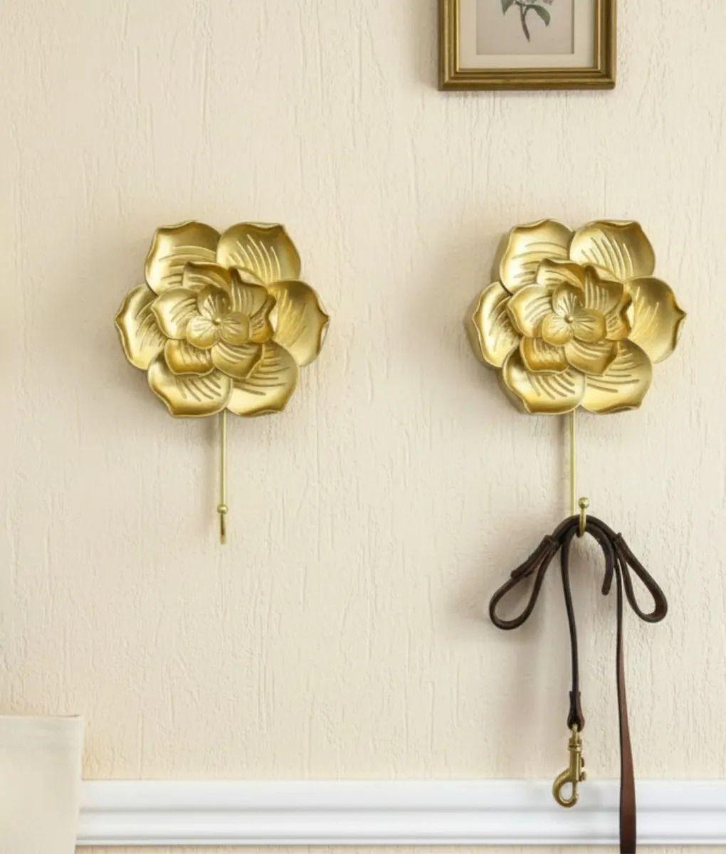 Set 3 Perchero Pared Adorno Decorativo Diseño Floral Jhn-8