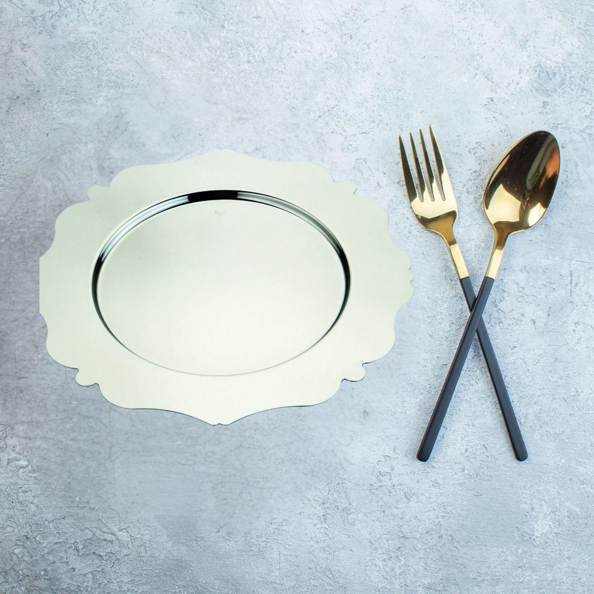 Set de 3 Plato Base Decorativo 33cm Eventos Mesa Jhn-7