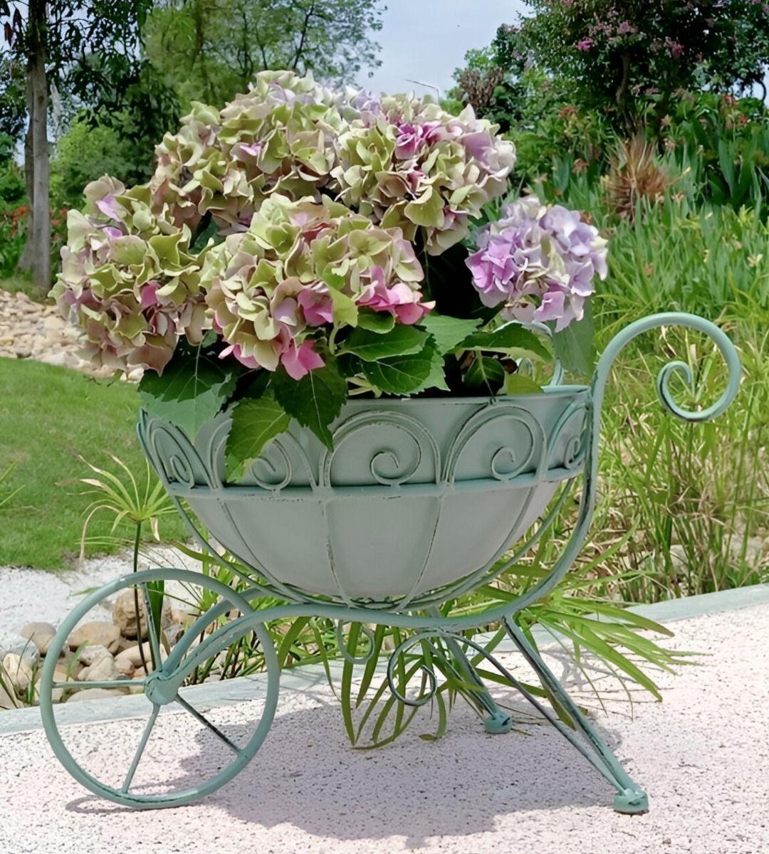 Soporte Macetas Ornamentado Plantas Carretilla Flores Jhn-8