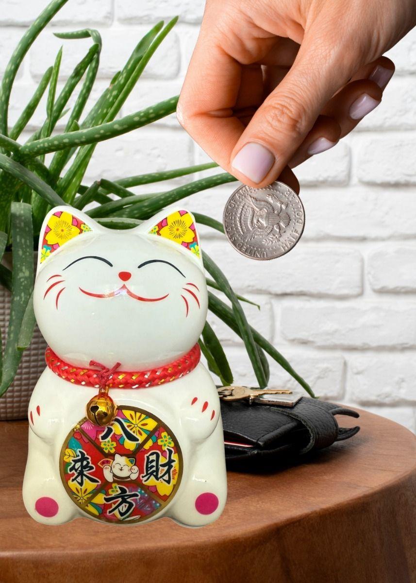 Set 2 Alcancía Gato Suerte Adorno Decoración Hogar Jhn-7